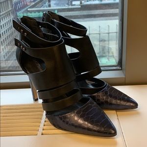 BCBG Navy croc detail and black high heels